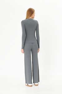 Ropa de mujer Casual abotonado cárdigan suéter pantalones conjunto de dos piezas Otoño-Invierno alta calidad Hogar, conjunto de punto de oficina - Product Image 6