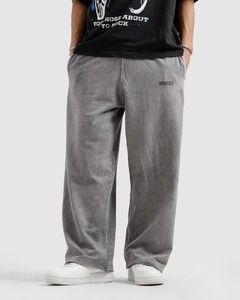 Pantalon de survêtement décontracté pour homme, coupe ample, jambe droite, tendance, taille élastique, design brodé, nouveau style printemps-automne, jambe large, long - Product Image 3