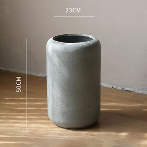 Nordico minimalista cilindrico ecologico leggero <span class=keywords><strong>cemento</strong></span> pavimento-Standing vasi di fiori foro di drenaggio per l'ufficio del soggiorno - Product Image 6