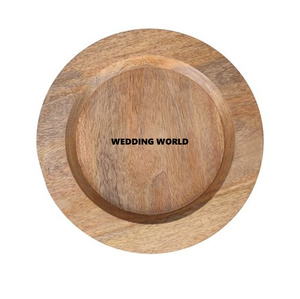 Nouvelle assiette en bois de forme ronde, articles de mariage de créateur fait à la main, plats de restaurant, assiettes en bois de vente en gros - Product Image 2