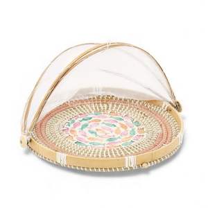 ฝาครอบอาหารมุกทำมือจากวัสดุธรรมชาติ สำหรับคลุมอาหารและตกแต่งโต๊ะอาหาร จากเวียดนาม - Product Image 1