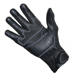 Guantes deportivos de carreras de motos unisex, piel de vaca auténtica negra pura, nudillo blindado, estampado, transpirable, ropa de carreras de automóviles - Product Image 4