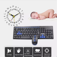 Clavier et souris sans fil ultra-minces, étanches, taille standard, pour bureau, maison, ordinateur, prix avantageux, 2.4g, noir, USB