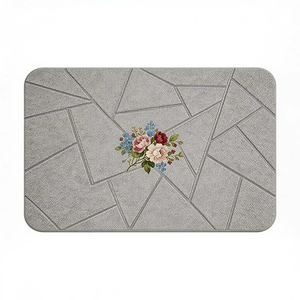 Tapis de bain rectangulaire en microfibre, fabrication mécanique, design minimaliste, antidérapant, séchage rapide, avec support en mousse à mémoire de forme pour salle de bain - Product Image 2