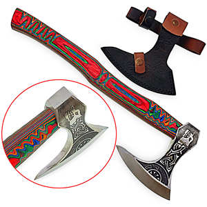 Hacha de Acero con Alto Contenido de Carbono 1095, Cabeza Repujada con Parte Trasera Plana, Mango de Madera de Pakka, para Camping, Industria, Proyectos de Bricolaje, Producto Personalizable de Grado Industrial - Product Image 6