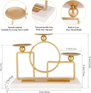 Solstice Gleam OpalForge <b>Gold</b> Shine Elegance Modern Silver 3 Stand <b>CANDLESTICK</b> <b>HOLDER</b> Candle Stand WEDDING Christmas Decoration - Product Image 2