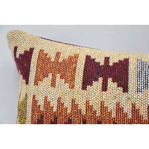 Almohada de lana Kilim geométrica Vintage roja 12x24 pulgadas patrón Floral y de hojas de lujo cojín decorativo tejido 18x18 tamaño - Product Image 2