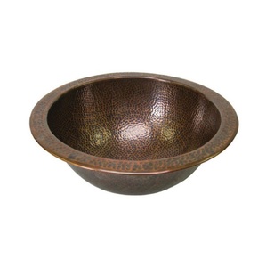 Fregadero de cocina de encimera con acabado antiguo, lavabo de Metal de lujo de nuevo estilo de cobre martillado Premium - Product Image 1