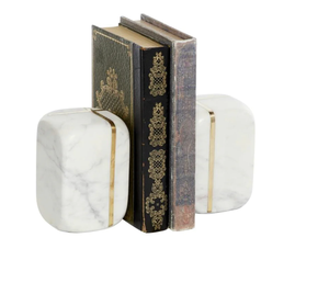 Marble & Brass Link Bookends Add Classic Luxury Style to Your Home with These Gorgeous <b>Gold</b> and Marble Bookends at Best Price - Product Image 2