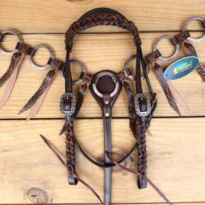 Hot Selling Western Headstall Breastplate Set Hand Tooled Floral Beaded Brass SS Fitting for Horse Riding - Product Image 6