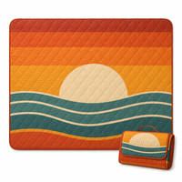 Tapis de pique-nique matelassé extra large, imperméable, avec poignée de transport