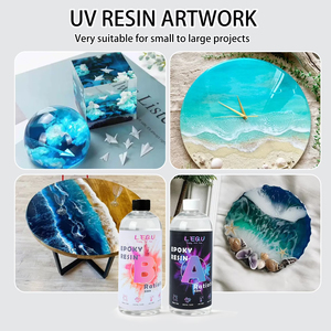 LEQU <b>Clear</b> Epoxy Resin 32oz AB Adhesive High <b>Gloss</b> Epoxy Glue for DIY Art Wood Table Coating - Product Image 5