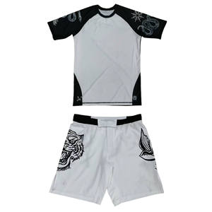 2025 New Custom Men's Rashguard+Shorts Sets Stretch Spandex/Polyester 200gsm for MMA Jiu Jitsu & <b>Grappling</b> - Product Image 1