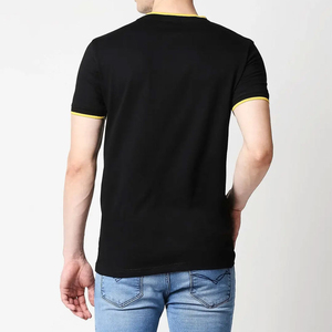 เสื้อยืดถักสำหรับผู้ชายใส่สบายและระบายอากาศได้ดีเสื้อลำลองสีพื้นดีไซน์เป็นเอกลักษณ์ทำจากโรงงาน - Product Image 3