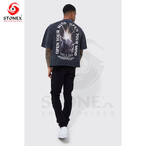 เสื้อยืดผู้ชายพิมพ์ลายบ็อกซี่แบบวินเทจเสื้อโอเวอร์ไซส์ซักได้เสื้อโอเวอร์ไซส์ออกแบบได้ตามที่ต้องการ - Product Image 6