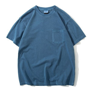 Logotipo personalizado Vintage desgastado lavado ácido de gran tamaño hombres mujeres camiseta pantalones cortos conjunto 100% algodón Unisex lavado camisetas para veranos - Product Image 4