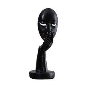 Sculpture en métal pour décoration d'intérieur moderne fabriquée à la main avec finition de couleur noire-Statuette de visage élégante pour décoration - Product Image 1