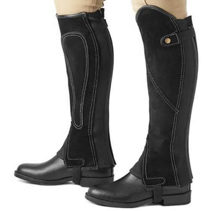 Demi-chaps équestres personnalisés de haute qualité en cuir de vachette suédé de style occidental Chaps d'équitation - Product Image 6