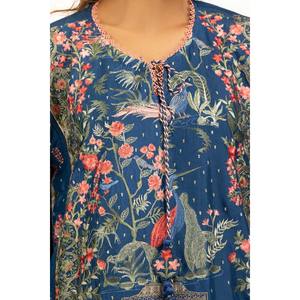 IUSTKSD-622 Traje de Satén Bordado con Tela de Seda Cruda de 3 Piezas - Product Image 2