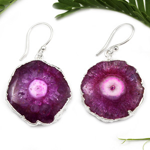Pendiente de gota colgante de forma elegante de cuarzo Solar Natural galvanizado de plata de moda clásica para niñas joyería al por mayor para India - Product Image 1