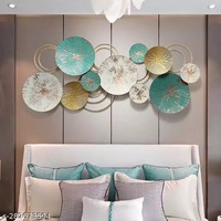 Décoration murale en métal avec cadre de salon en fer forgé doré, design créatif, fantaisie et luxe