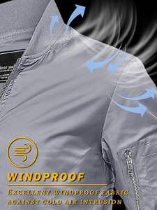 Chaqueta Bomber Cortavientos para Hombre, Ropa Masculina, Estilo Casual Urbano, Chaqueta de Piloto de Béisbol - Product Image 3