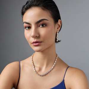 Delicate Diamond Accent 92.5 Silver <b>Necklace</b> for Wedding Occasions - Product Image 3