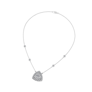 สร้อยคอจี้เพชร950ได้รับการรับรองจากแล็บเครื่องประดับชั้นดีแพลทินัมแท้สำหรับผู้หญิงทำจากอินเดีย - Product Image 3