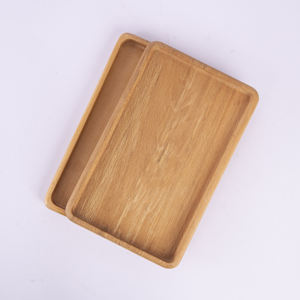 Ensemble de plateaux de service rectangulaires en bois de hêtre (2 pièces) |   30 × 19 cm - Product Image 1