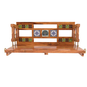 Modern Solid Wood <b>Swing</b> Jhoola with Colorful Tile Inlay Handmade Hotel & Indoor/Outdoor With Rosewood Natural Finish - Product Image 2