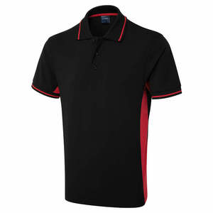 Premium hommes à manches courtes bicolore pour polo tissu tissé respirant solide Style décontracté grande taille conception compressée personnalisée - Product Image 1