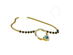 Premium élégant moderne dernier concepteur traditionnel 14K or Mangalsutra pendentif bijoux mariage fiançailles ou cadeau - Product Image 3