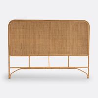 Premium Handgewebtes Rattan-Kopfteil Hochwertige Weidenarbeit Langlebig Höhenverstellbar Handwerkerstil Massivholzrahmen Bester Großhandel