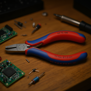 คีมตัดปลายเฉียง Knipex Electronics รุ่นมินิเบลด พร้อมคุณสมบัติการตัดปลาย ด้ามจับขัดเงาแบบกระจก ประกอบด้วยหลายส่วนประกอบ - Product Image 3