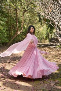 Moda de Tendencia para Mujer, Kurti Largo de Georgette con Bordado Anarkali, Traje con Dupatta para Bodas y Fiestas, India 2022 para Chicas - Product Image 6