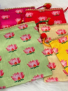 Bolsa con cordón de seda de loto para bodas festivas Mehendi Haldi Fiestas Año Nuevo chino; para graduación Back School - Product Image 4