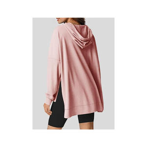 Sweats à capuche personnalisés pour femmes en coton polaire à manches longues vêtements modestes sweat à capuche surdimensionné à fermeture éclair pour les femmes - Product Image 6