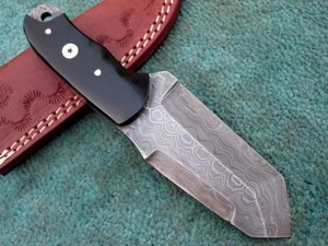 มีดสกินเนอร์เหล็กถังดามัสกัสแบบเต็มรูปแบบทำด้วยมือพร้อมปลอกหนัง - Product Image 3