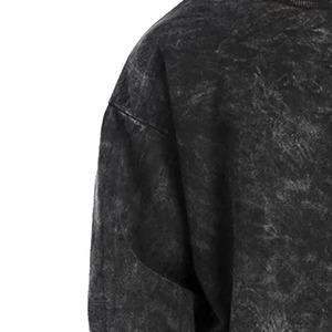 Men's Oversized <b>Crew</b> <b>Neck</b> Fleece <b>Sweatshirt</b> 100% Cotton Washed Knitted Casual Pullover Eco-Friendly Solid Color Winter Regular - Product Image 5