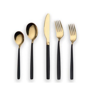 Fabuleux Design Unique Poignée Or Brillant Miroir Poli Ensemble De Mariage Conception De Simplicité Conception En Acier Inoxydable Fourchette Cuillère Ensemble De Couverts - Product Image 4