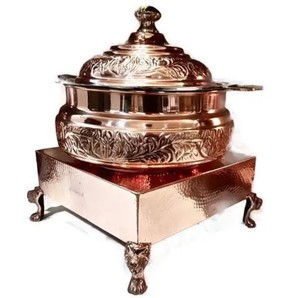 Juego de calentadores de alimentos de Metal dorado de lujo, cuenco de plato de frotamiento colgante de Catering duradero para fiestas de boda, Buffets, hoteles - Product Image 6