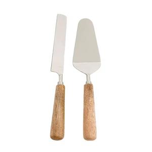 Serveur de gâteau en acier unique avec manche en bois pour gâteau au design de luxe au meilleur prix naturel - Product Image 5