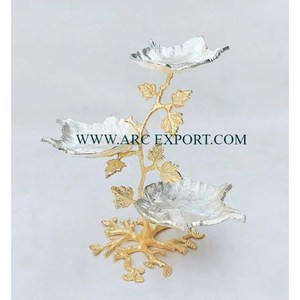 Cuenco de acero inoxidable y Latón para cocina de Golfo, cuenco de comida de Metal, diseño de flores, soporte de Color dorado, mesa de Metal, cuenco para restaurante - Product Image 6