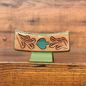 New Arrival Hot Selling Western Stylish Handmade Tooled Engraved Leather <b>Hair</b> <b>Claw</b> <b>Clips</b> Leather <b>Claw</b> <b>Hair</b> Accessories for Women - Product Image 2