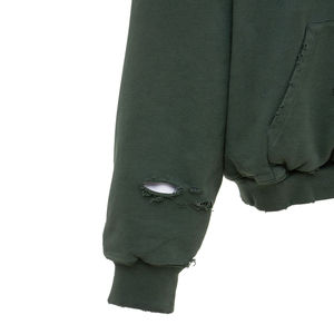 Sweat à capuche personnalisé pour hommes en détresse Patchwork Sweat-shirt de rue respirant et surdimensionné Adultes Hiver Sweats à capuche en détresse avec OEM - Product Image 3