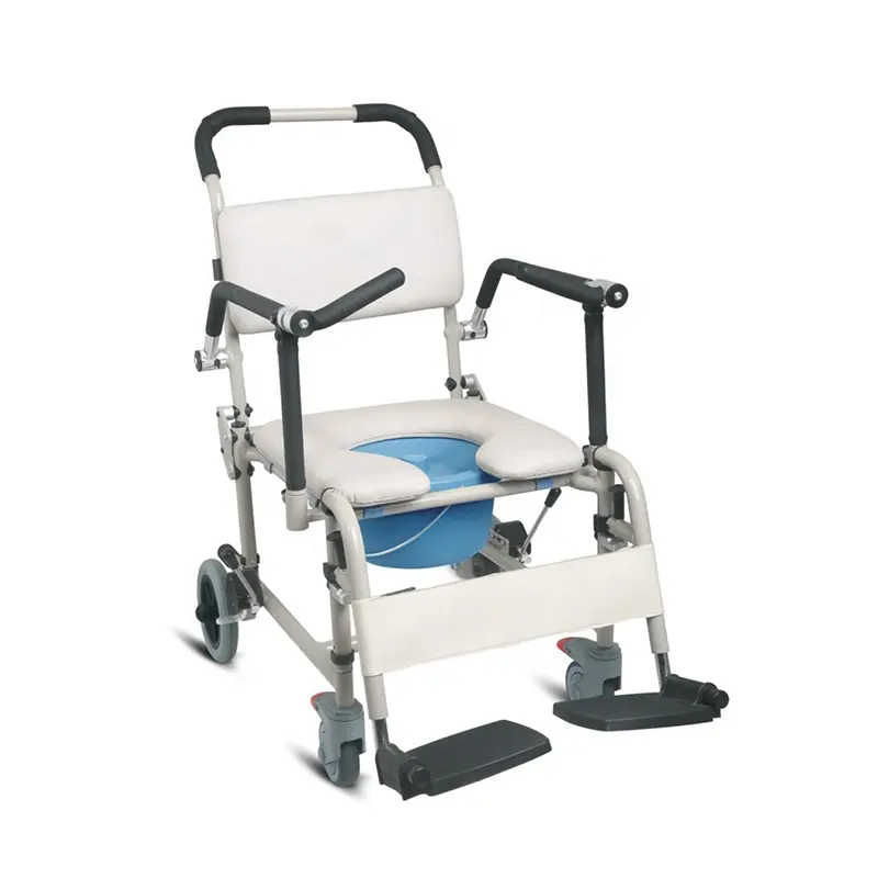 Tıbbi hastane banyo ekipmanları engelli tuvalet sandalyesi başucu komodin tekerlekli