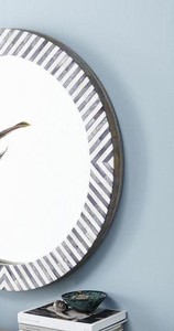 Espejo de pared con incrustaciones de hueso hecho a mano artesanal, patrón de corona Floral redondo para decoración moderna de sala de estar y dormitorio - Product Image 2