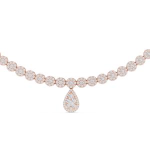 Collier tennis de luxe pour femme en or blanc massif 14 carats, diamant de laboratoire certifié IGI DE-VVS, taille brillant, serti pavé, 35G - Product Image 4