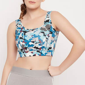 Sujetador deportivo de estilo sencillo para mujer, ropa deportiva hecha en fábrica de la mejor calidad para entrenamiento, talla grande, ligero, estampado único sin costuras - Product Image 1