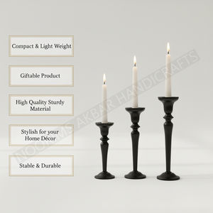 Metal Aluminium <b>Black</b> <b>Candle</b> Holder Handmade Hot Selling Decorative Stand for Lanterns and <b>Candle</b> Jars Manufacturer Exporter - Product Image 5